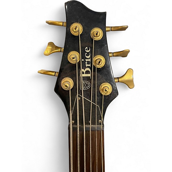 Used Brice 6 String Fretless Bass Candy Apple Red Electric Bass Guitar