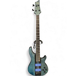 Used Schecter Guitar Research C-4 GT Trans Teal Electric Bass Guitar