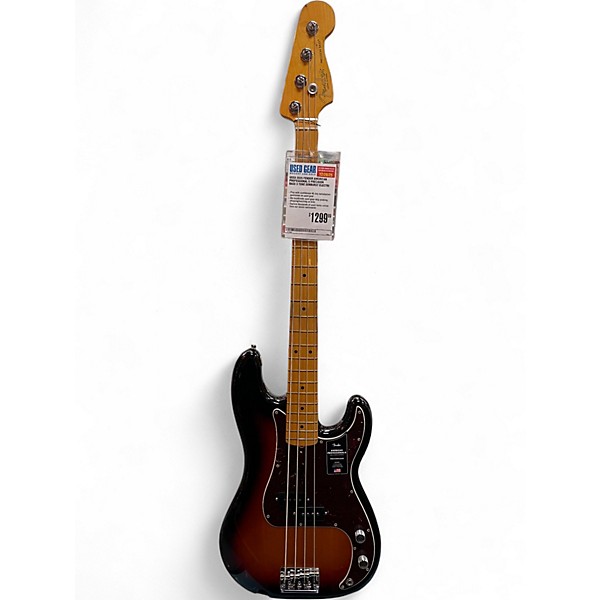 Used 2025 Fender American Professional II Precision Bass 3 Tone Sunburst Electric Bass Guitar