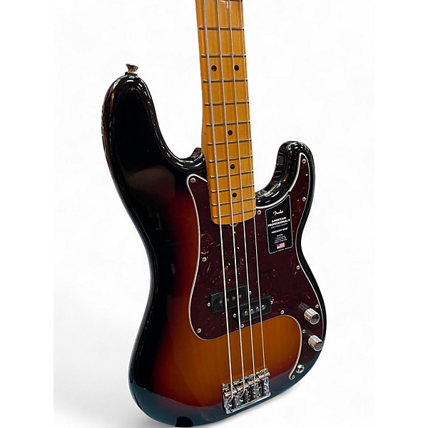 Used 2025 Fender American Professional II Precision Bass 3 Tone Sunburst Electric Bass Guitar