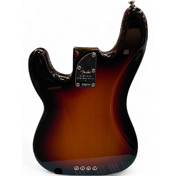 Used 2025 Fender American Professional II Precision Bass 3 Tone Sunburst Electric Bass Guitar