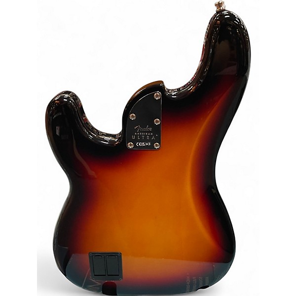 Used 2023 Fender American Ultra Precision Bass 3 Tone Sunburst Electric Bass Guitar