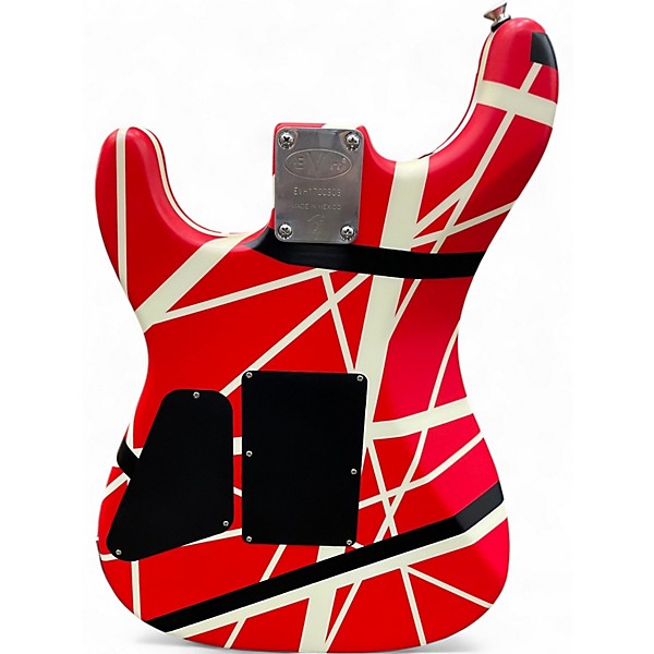Used EVH 5150 STRIPE SERIES Red with Black and White Stripes Solid Body Electric Guitar