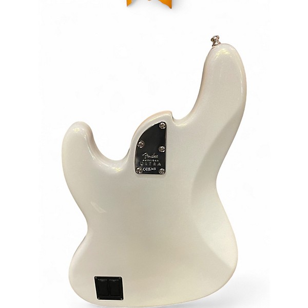 Used Fender American Ultra Jazz Bass V Olympic Pearl Electric Bass Guitar