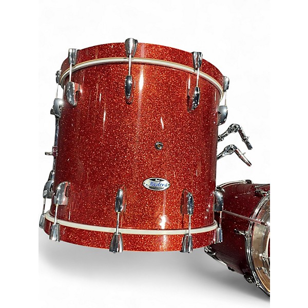 Used Pearl 4 Piece Masters Maple Complete Red Sparkle Drum Kit