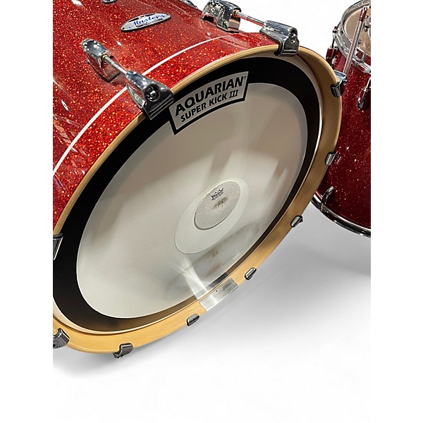 Used Pearl 4 Piece Masters Maple Complete Red Sparkle Drum Kit