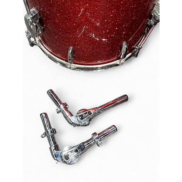 Used Pearl 4 Piece Masters Maple Complete Red Sparkle Drum Kit