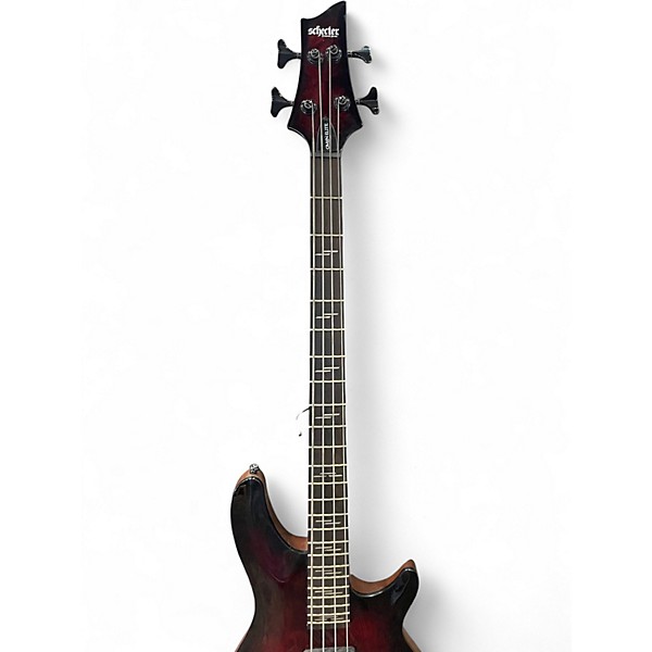 Used Schecter Guitar Research OMEN ELITE BASS RED BURST Electric Bass Guitar