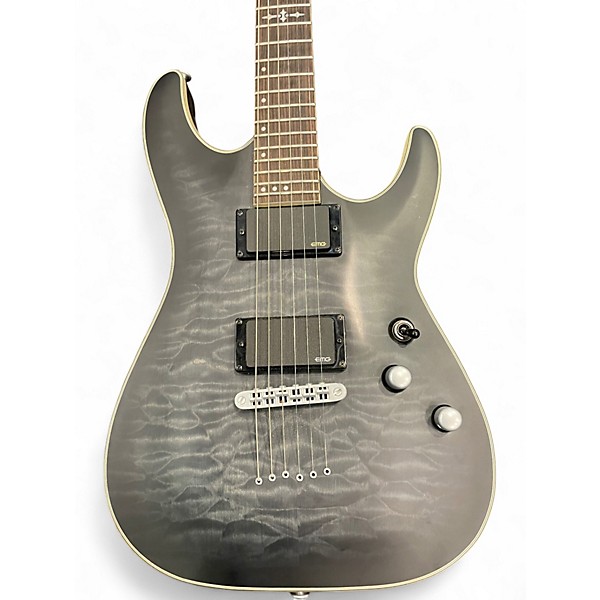 Used Schecter Guitar Research C1 Platinum BLACK CLOUD BURST Solid Body Electric Guitar