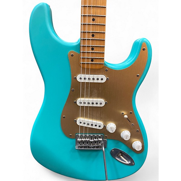 Used Squier STANDARD STRAT 40TH ANNIVERSARY METALLIC AQUA MATALLIC AQUA Solid Body Electric Guitar