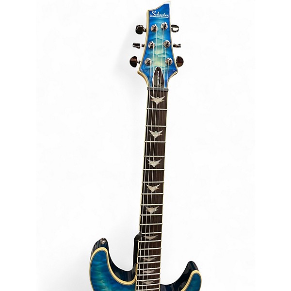 Used Schecter Guitar Research Omen Extreme 6 Blue Burst Solid Body Electric Guitar