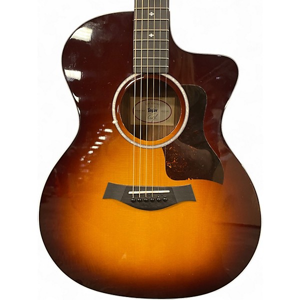 Used Taylor 214CE Deluxe 2 Color Sunburst Acoustic Electric Guitar