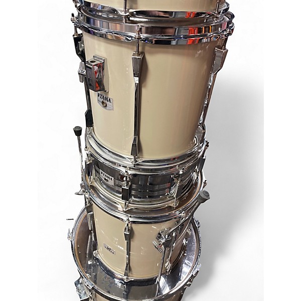 Used TAMA 5 Piece Rockstar Vintage White Drum Kit