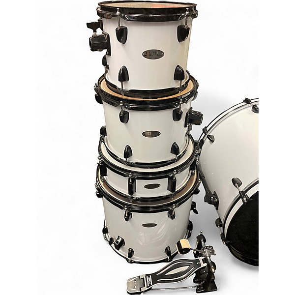 Used SPL 5 Piece Drum set White Drum Kit