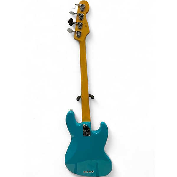 Used 2023 Fender AMERICAN PROFESSIONAL II JAZZ BASS LEFT HANDED Miami Blue Electric Bass Guitar