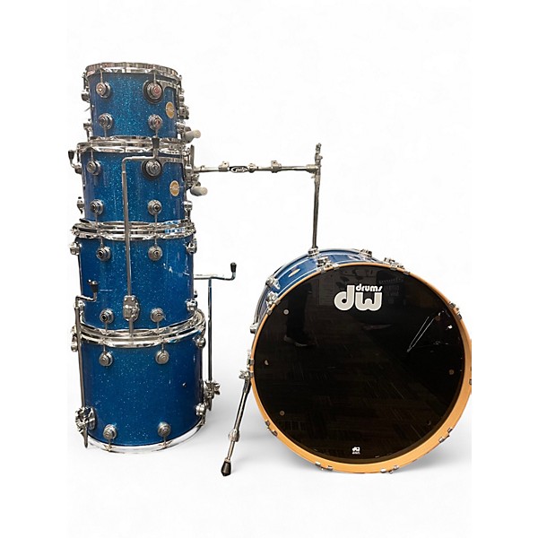 Used 2007 DW 6 Piece Collector's Series BLUE SPARKLE Drum Kit