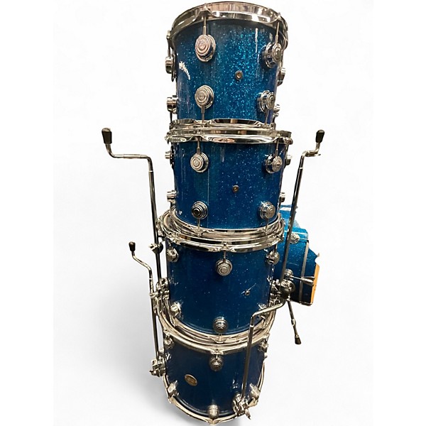 Used 2007 DW 6 Piece Collector's Series BLUE SPARKLE Drum Kit
