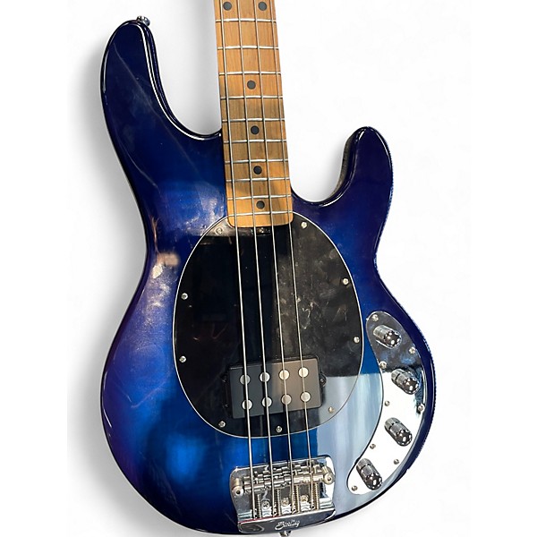 Used Sterling by Music Man Ray34 Blue Electric Bass Guitar