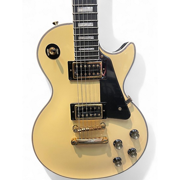 Used Epiphone Les Paul Custom CREAM BLACK BACK Solid Body Electric Guitar