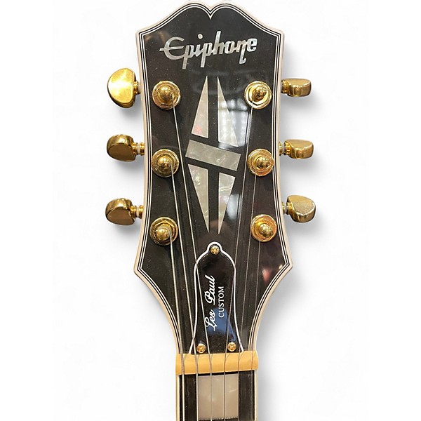 Used Epiphone Les Paul Custom CREAM BLACK BACK Solid Body Electric Guitar