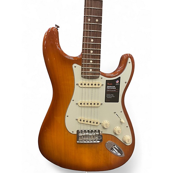 Used Fender American Performer Stratocaster SSS Honey Burst Solid Body Electric Guitar