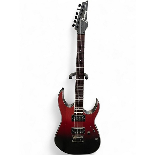 Used Ibanez RG421EX Red to Black Fade Solid Body Electric Guitar