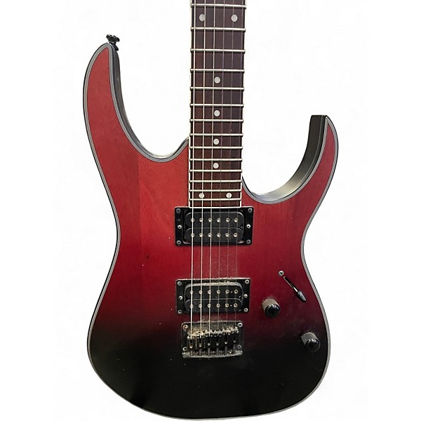 Used Ibanez RG421EX Red to Black Fade Solid Body Electric Guitar
