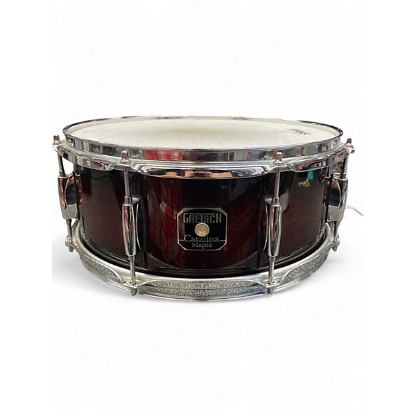 Used Gretsch Drums 14X5.5 Catalina Maple Snare Red Drum