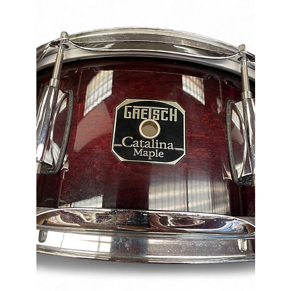 Used Gretsch Drums 14X5.5 Catalina Maple Snare Red Drum