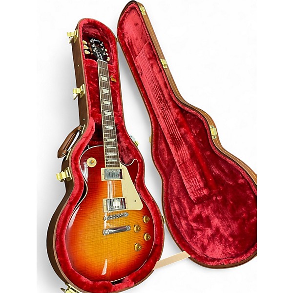 Used Gibson LES PAUL STANDARD '50s AAA Flame Top Heritage Cherry Sunburst Solid Body Electric Guitar