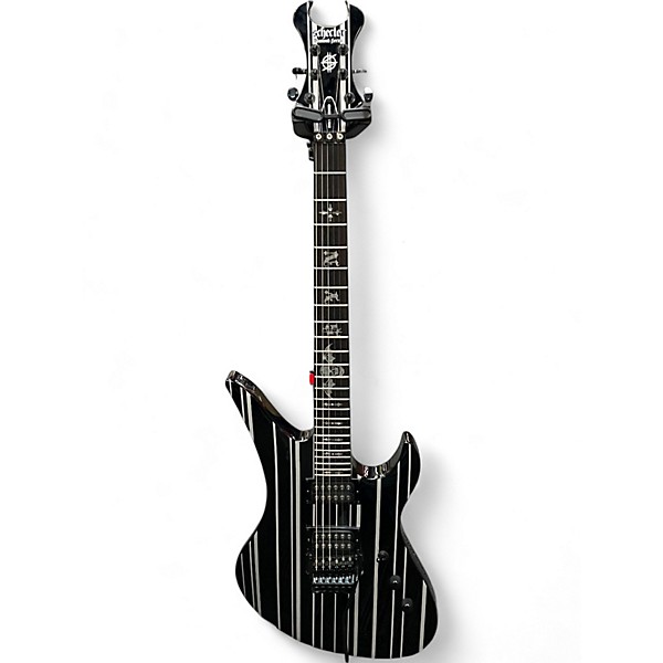 Used Schecter Guitar Research Synyster Gates Signature Custom S black pin stripes Solid Body Electric Guitar