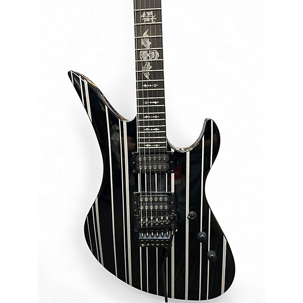 Used Schecter Guitar Research Synyster Gates Signature Custom S black pin stripes Solid Body Electric Guitar