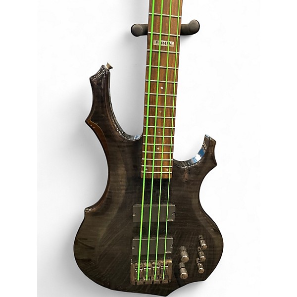 Used ESP LTD F414FM QUILTED BLACK Electric Bass Guitar