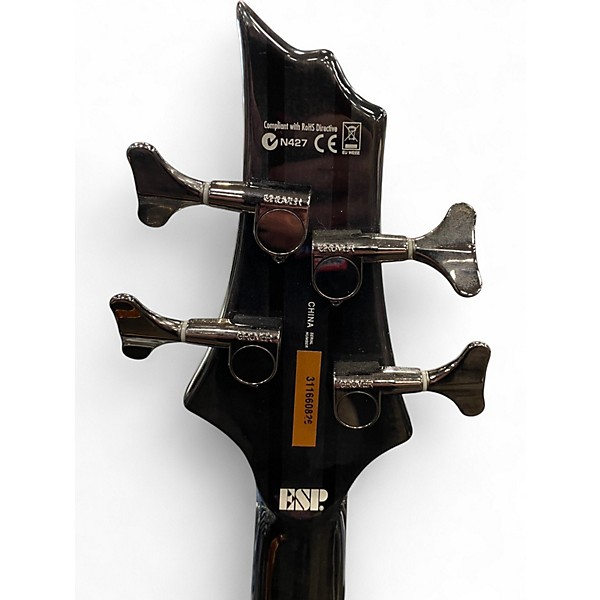 Used ESP LTD F414FM QUILTED BLACK Electric Bass Guitar