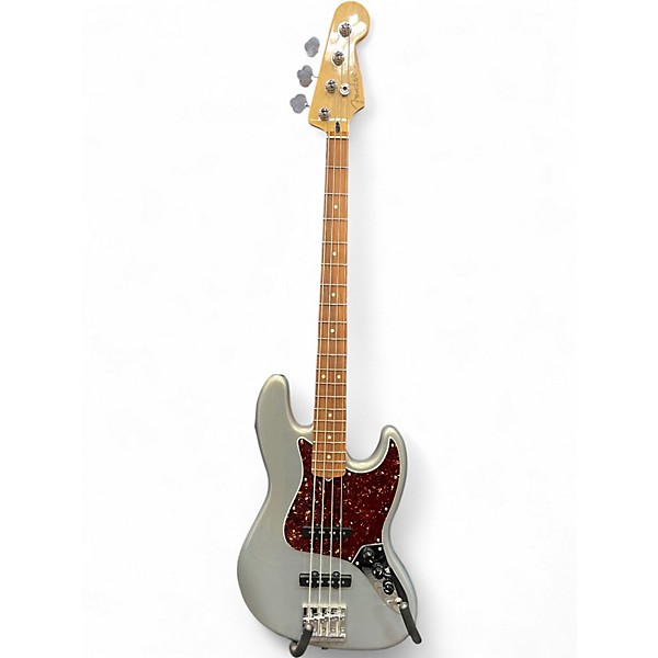 Used Fender Player Jazz Bass Silver Sparkle Electric Bass Guitar