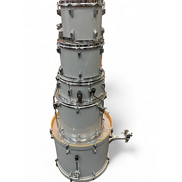 Used TAMA 5 Piece Superstar White Sparkle Drum Kit