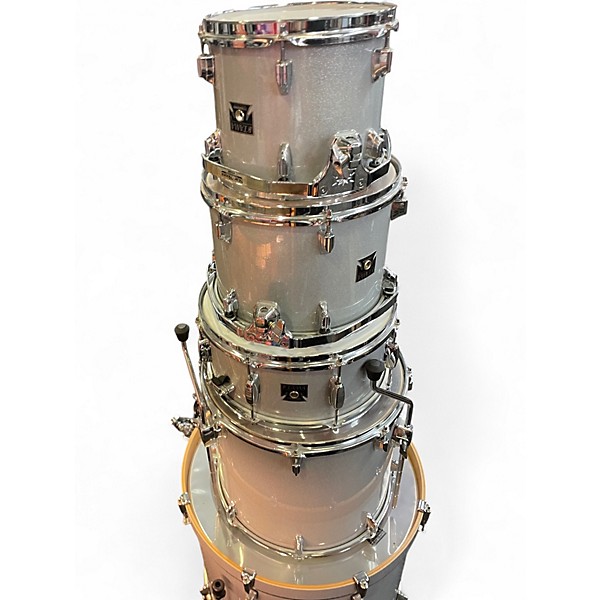 Used TAMA 5 Piece Superstar White Sparkle Drum Kit