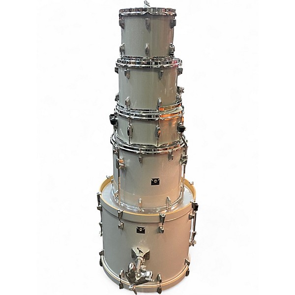 Used TAMA 5 Piece Superstar White Sparkle Drum Kit