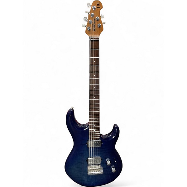 Used Ernie Ball Music Man Luke III Blue Solid Body Electric Guitar