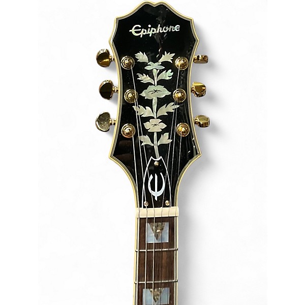 Used Epiphone Sheraton II Black and Gold Hollow Body Electric Guitar