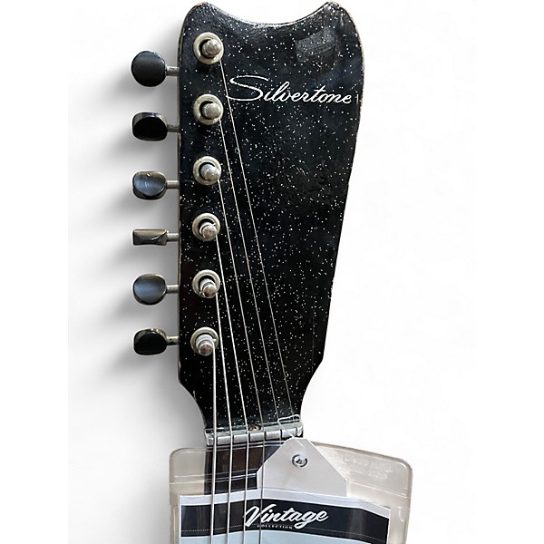 Vintage 1960s Silvertone 1448 black sparkle Solid Body Electric Guitar