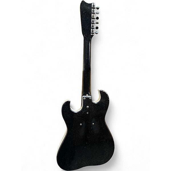 Vintage 1960s Silvertone 1448 black sparkle Solid Body Electric Guitar