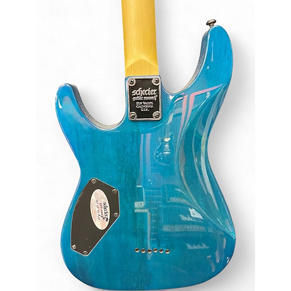 Used Schecter Guitar Research Omen Extreme 6 Ocean Blue Burst Solid Body Electric Guitar