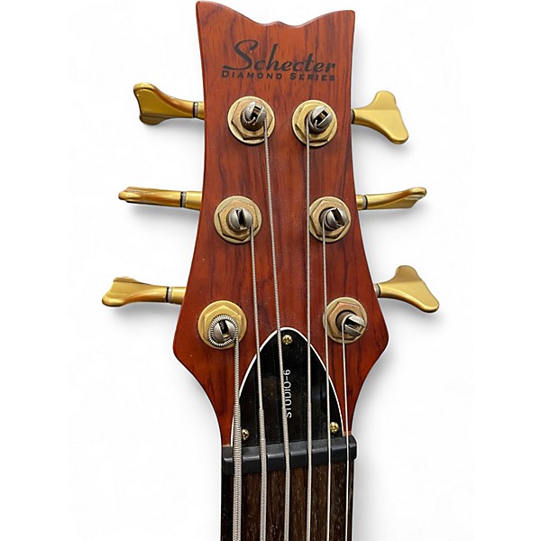 Used Schecter Guitar Research Stiletto Studio 6 String Natural Electric Bass Guitar