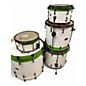 Used SJC Drums 5 Piece CUSTOM 4PC SHELL PACK WHITE AND GREEN Drum Kit thumbnail