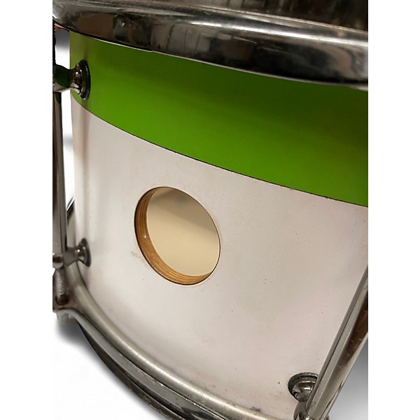 Used SJC Drums 5 Piece CUSTOM 4PC SHELL PACK WHITE AND GREEN Drum Kit