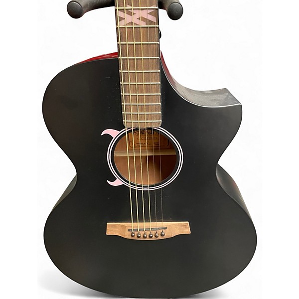 Used Schecter Guitar Research MGK ACOUSTIC Black Acoustic Electric Guitar