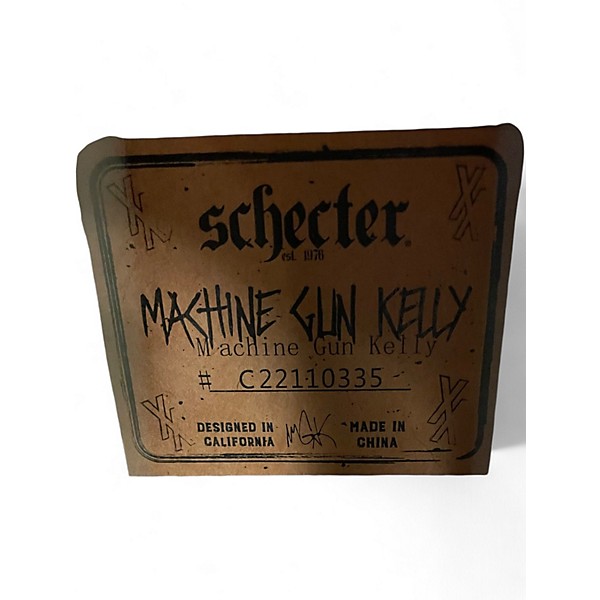 Used Schecter Guitar Research MGK ACOUSTIC Black Acoustic Electric Guitar