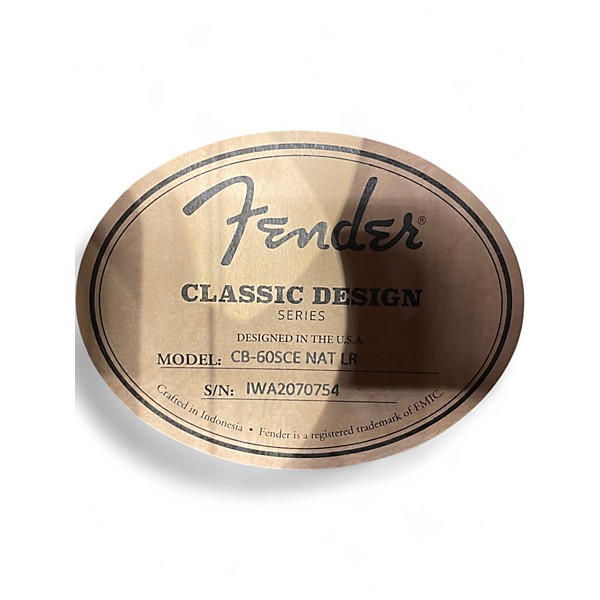 Used Fender CB-60SCE Natural Acoustic Bass Guitar