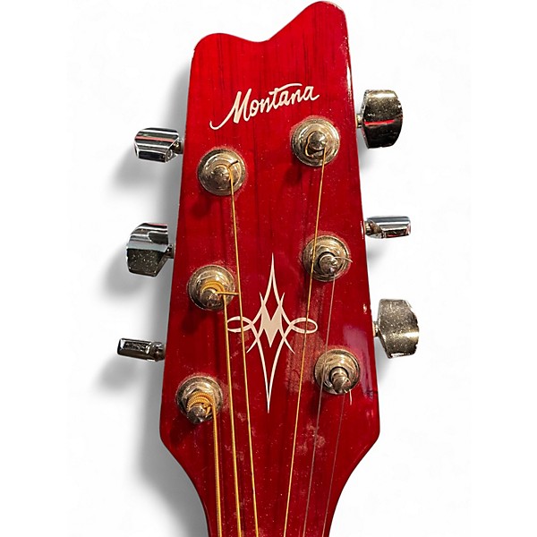 Used Montana EM105C Red Acoustic Electric Guitar